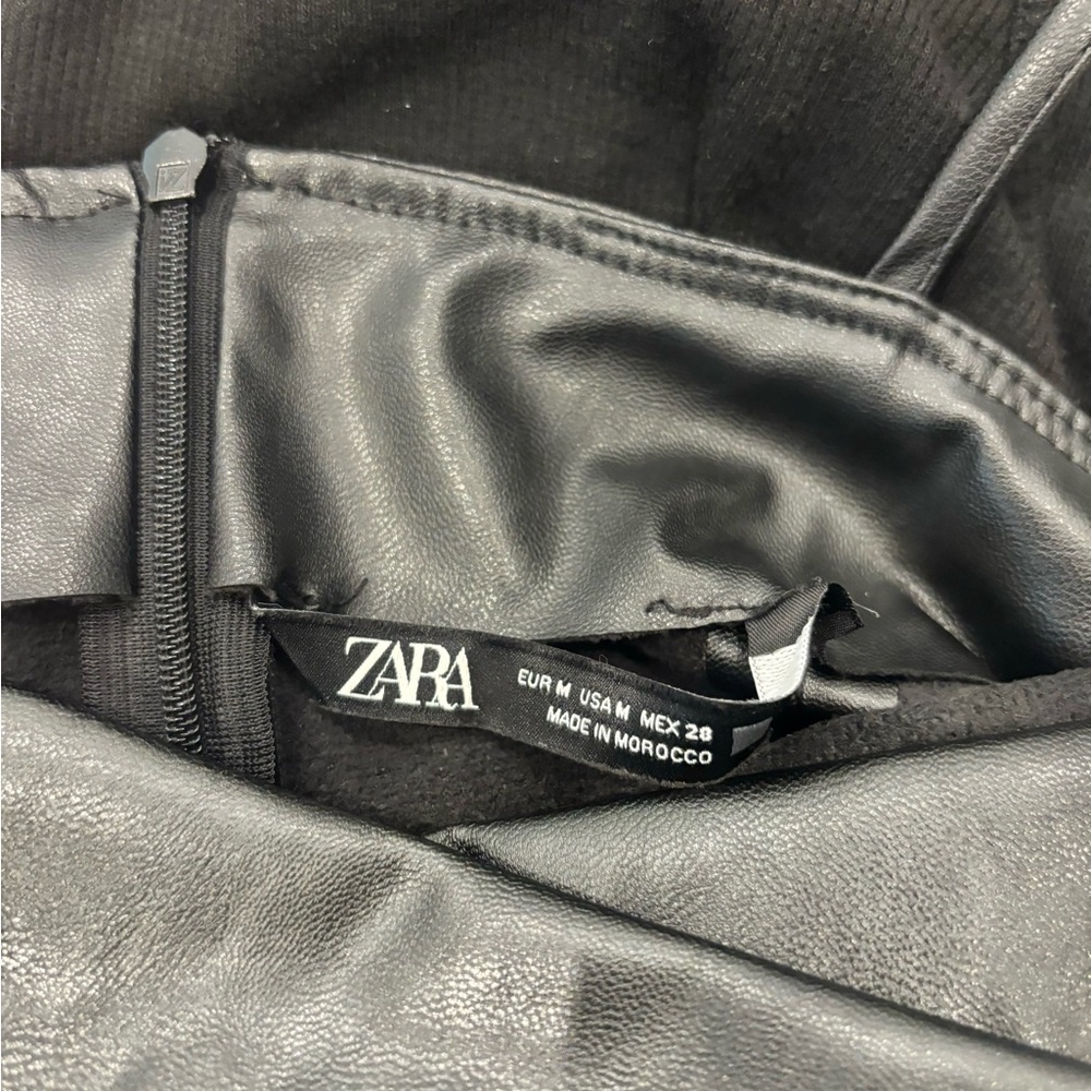 Zara Elegant Black Leather Dress - Picture 8 of 8
